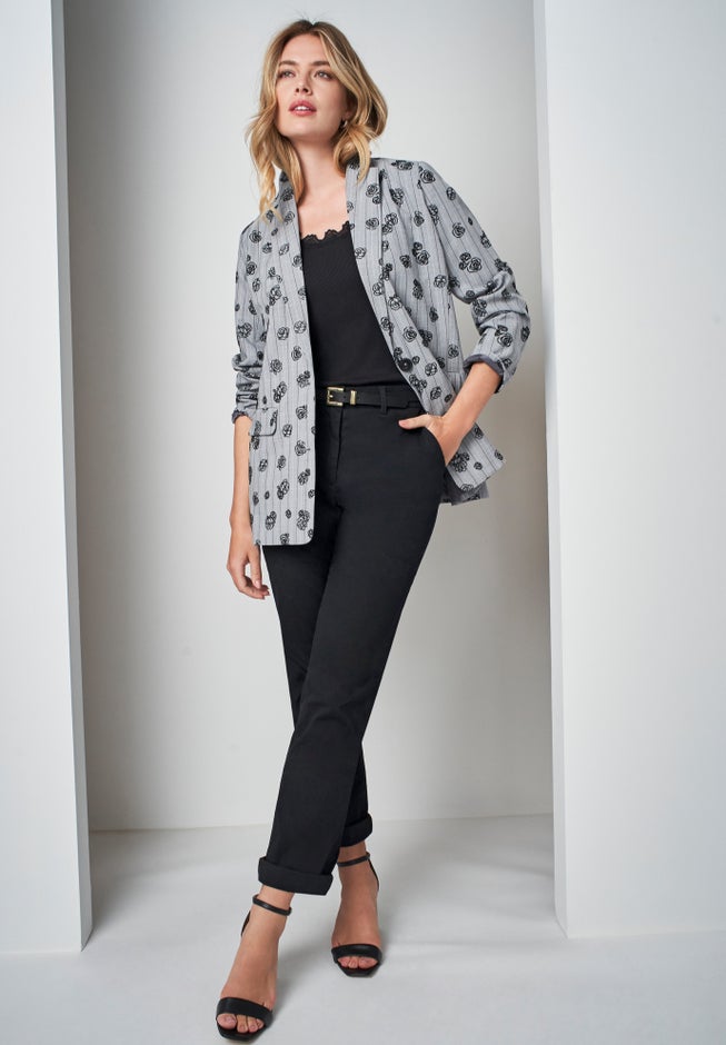 Flocked Floral Blazer image number 0