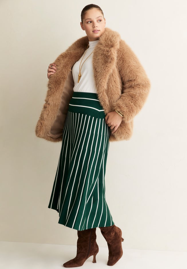 Striped Knit Midi Skirt image number 2