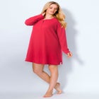 Thermal Henley Sleepshirt  image number null