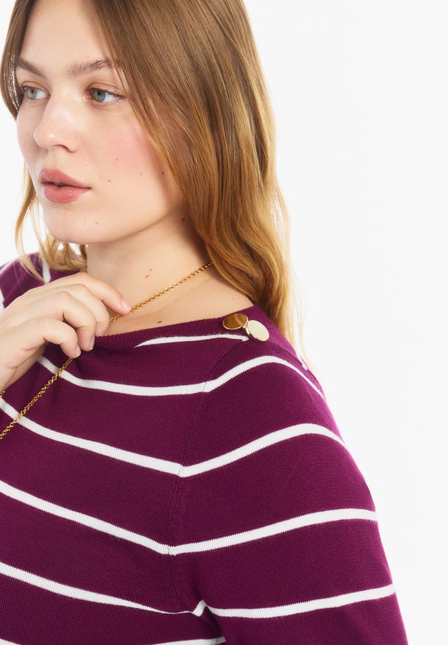 Cropped Boat Neck Sweater image number 3