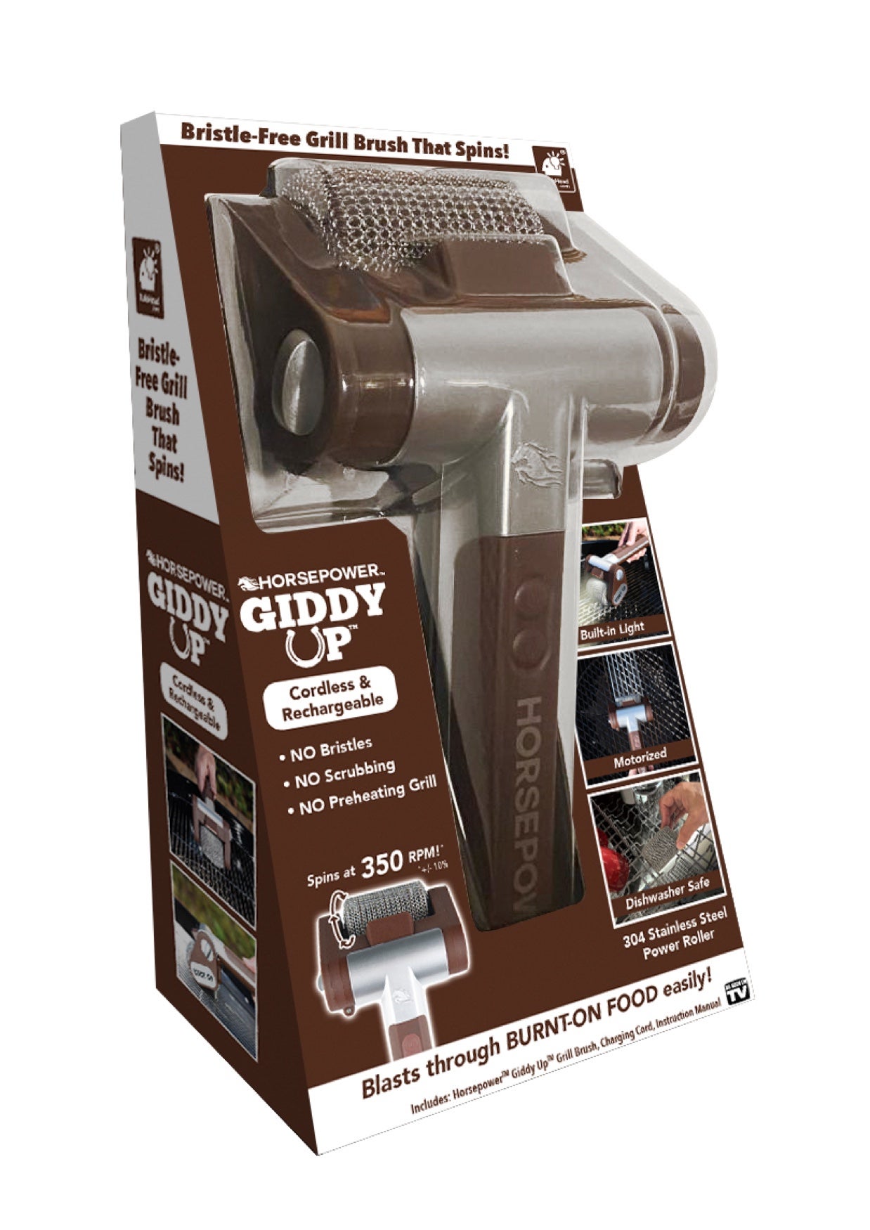 Horsepower™ Giddy Up™ Bristle-Free Grill Brush image number 1