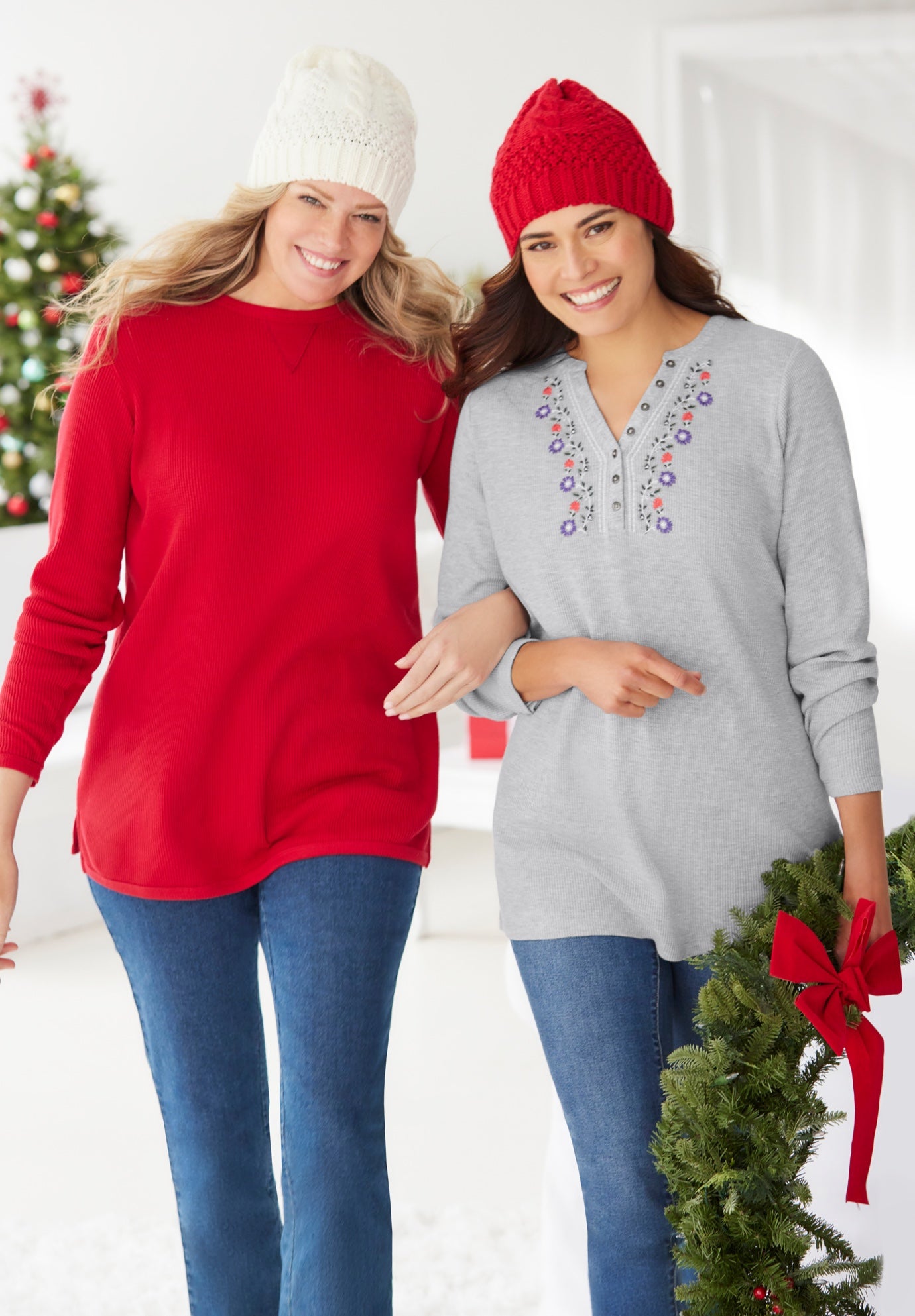 Embroidered Thermal Henley Tee image number 5