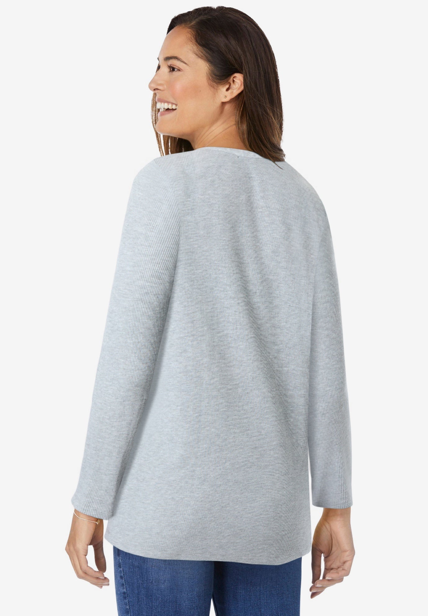 Embroidered Thermal Henley Tee image number 3