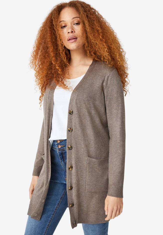 Long Button Front Cardigan image number 1