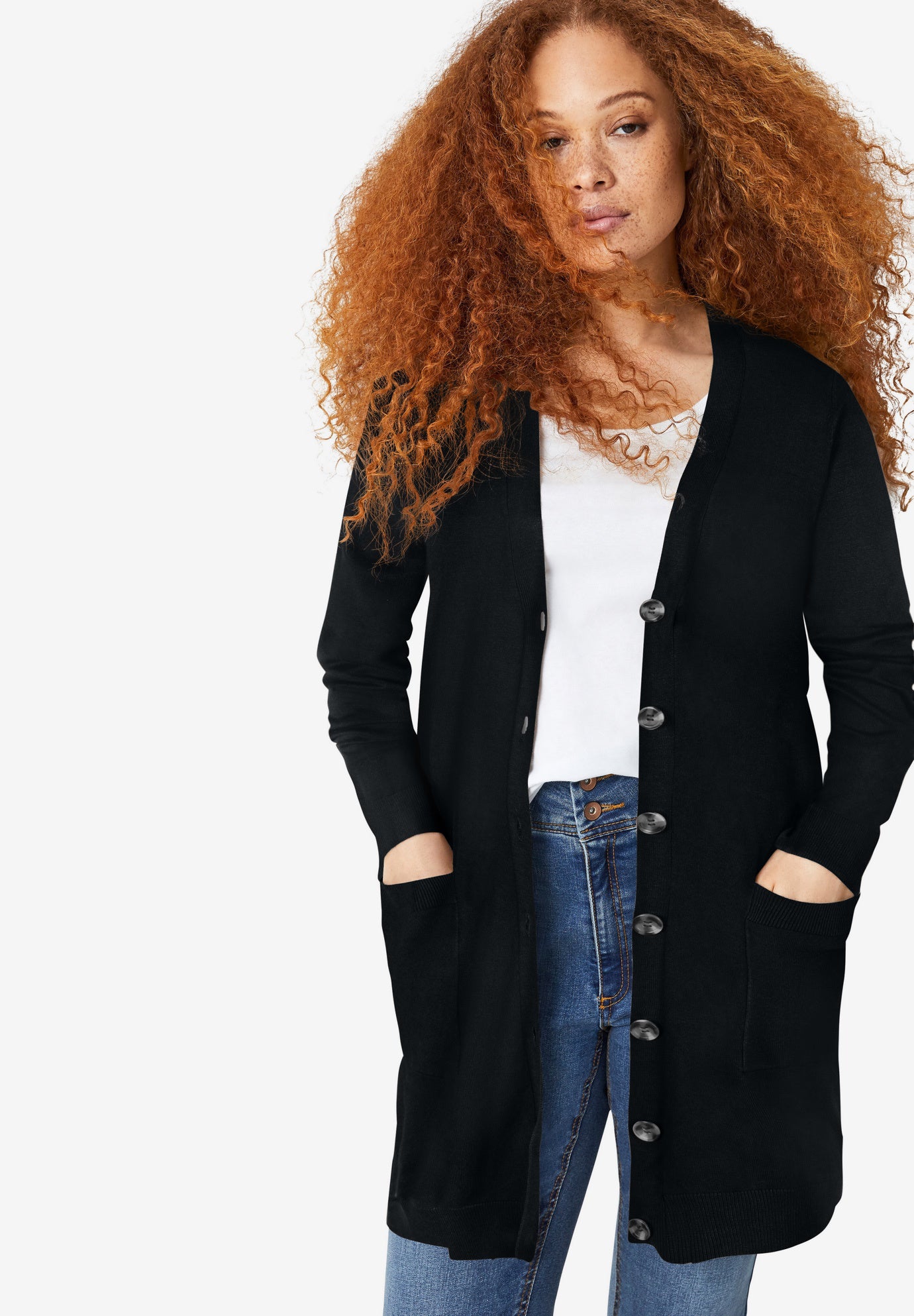 Long Button Front Cardigan image number 0