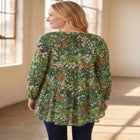 Tiered Tunic With Notch V-Neck image number null