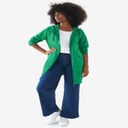 French Terry Zip-Front Hoodie With Zip Pockets image number null