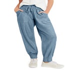Drawstring Denim Jogger image number null
