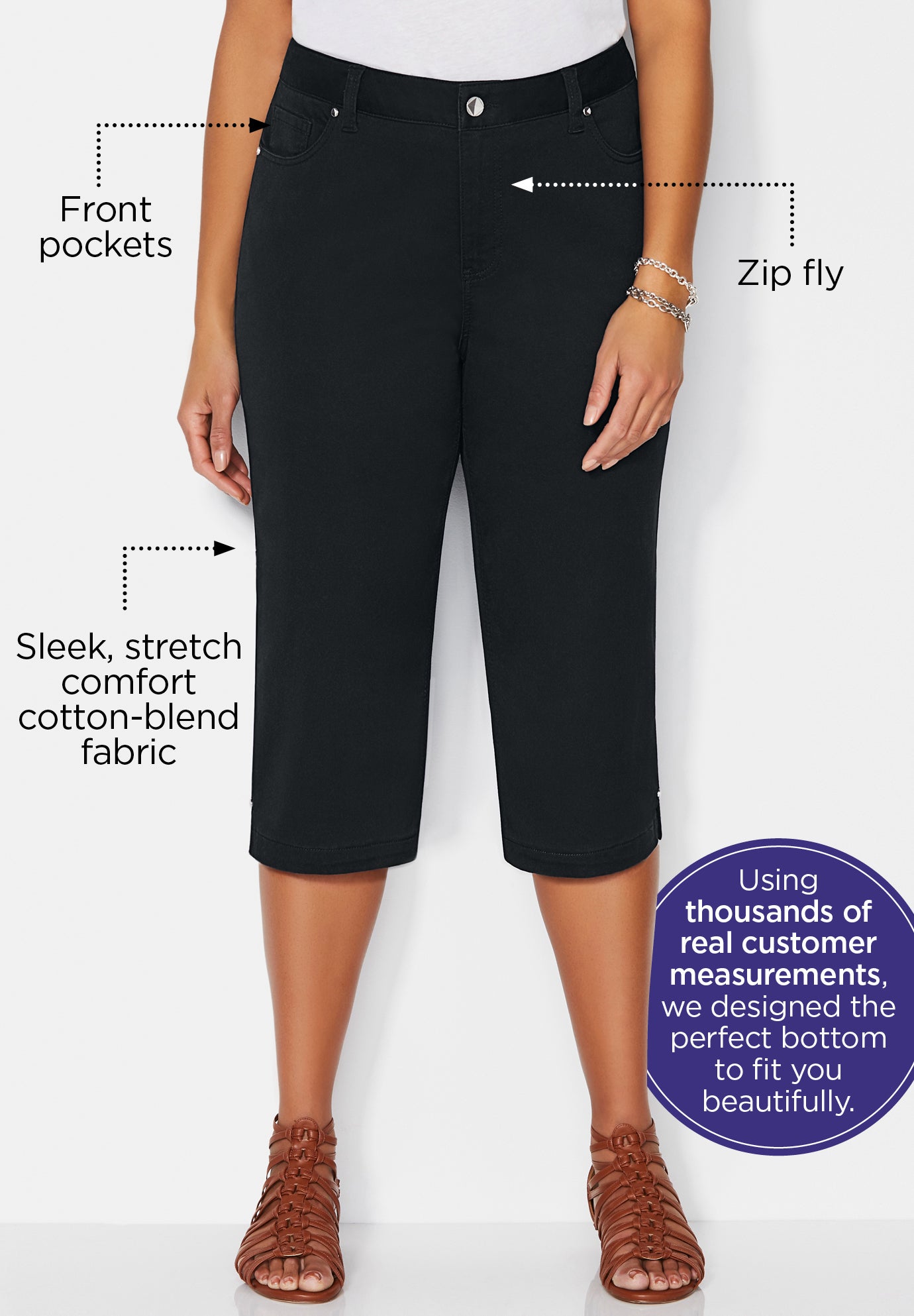 Sateen Stretch Capri image number 4