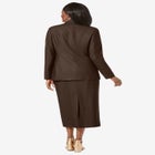 2-Piece Stretch Crepe Single-Breasted Skirt Suit image number null