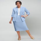2-Piece Stretch Crepe Single-Breasted Skirt Suit image number null