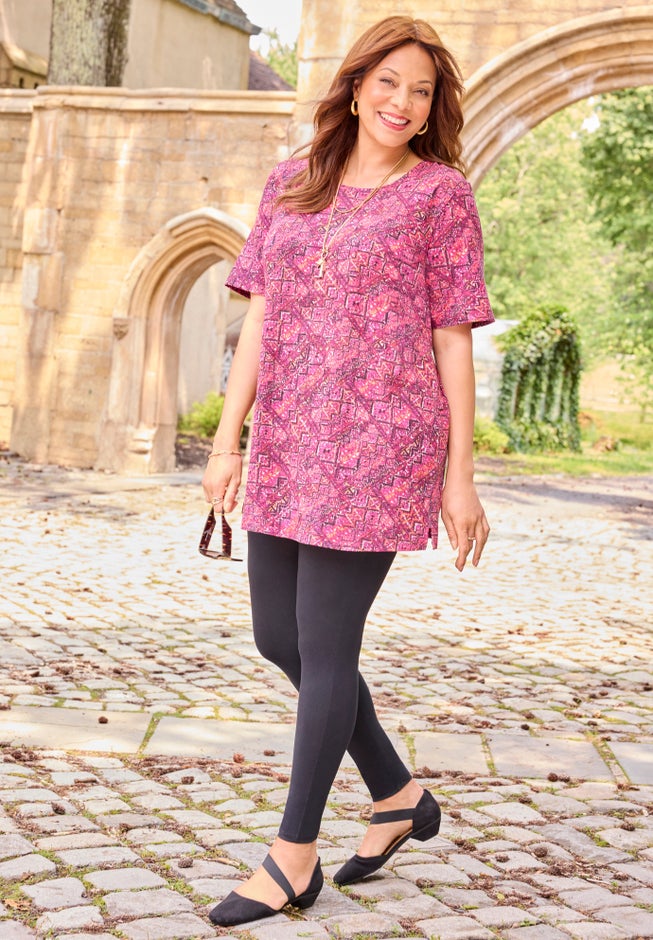 Easy Fit Short Sleeve Scoopneck Tunic image number 2