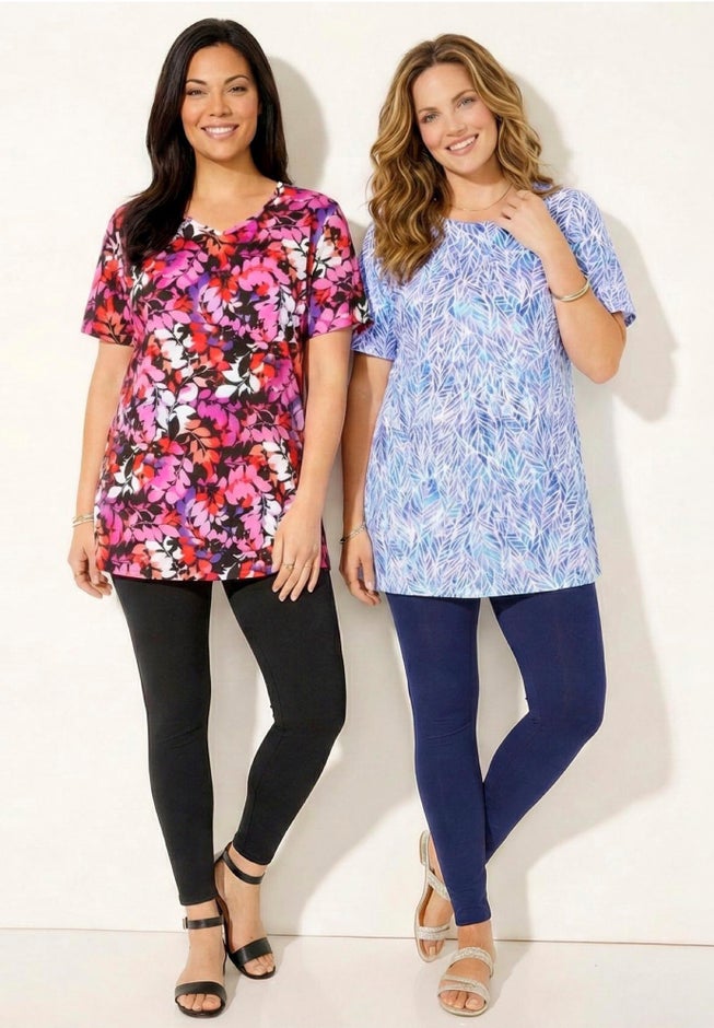 Easy Fit Short Sleeve V-Neck Tunic image number 3