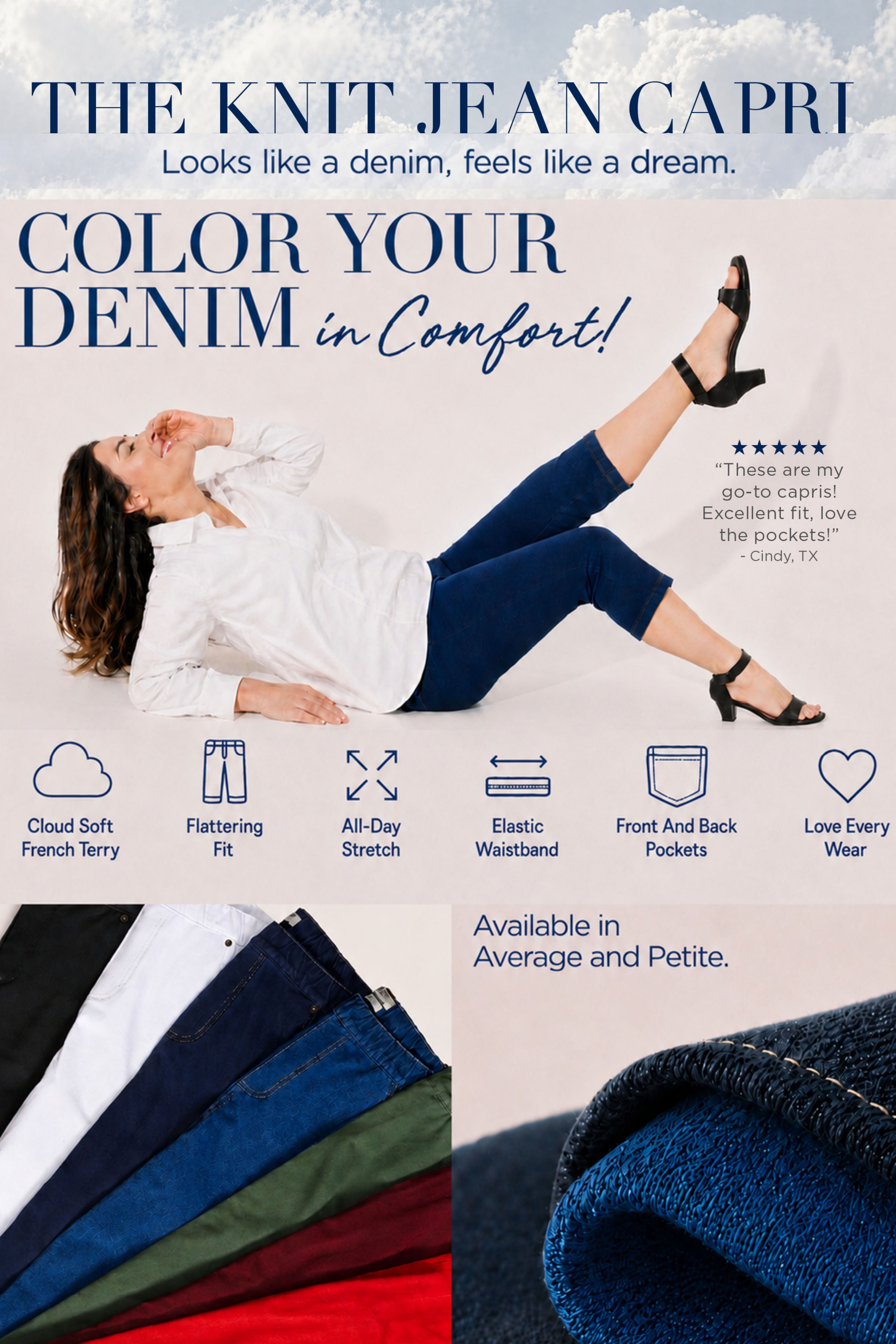 The Knit Jean Capri (With Pockets) image number 1