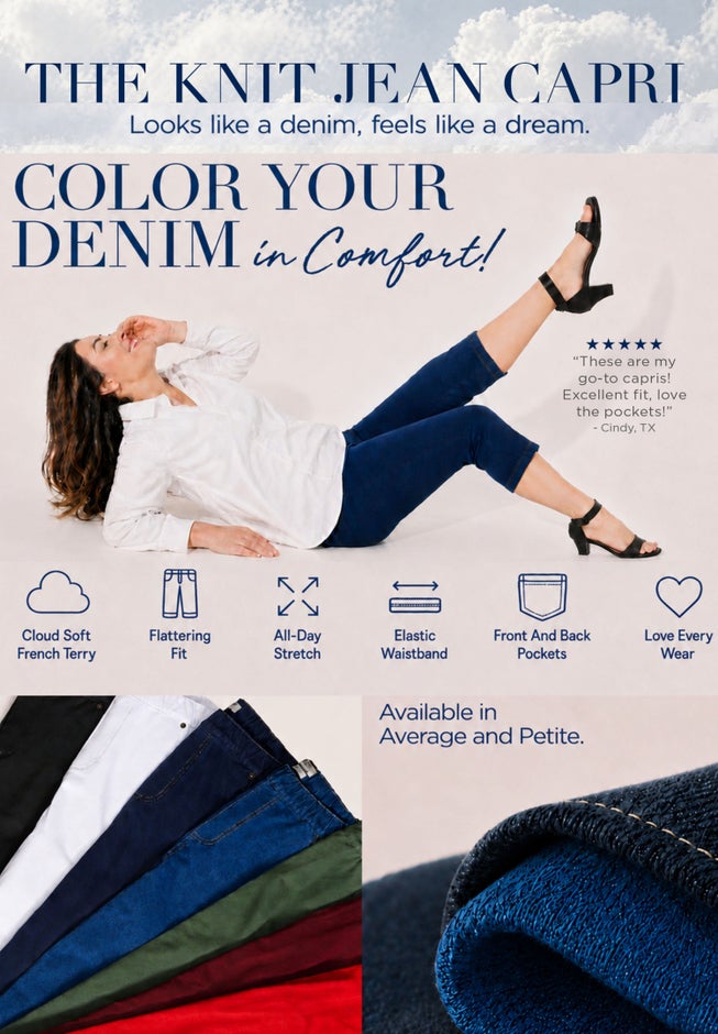 The Knit Jean Capri (With Pockets) image number 1