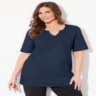 Suprema&reg; Embroidered Notch-Neck Tee image number null