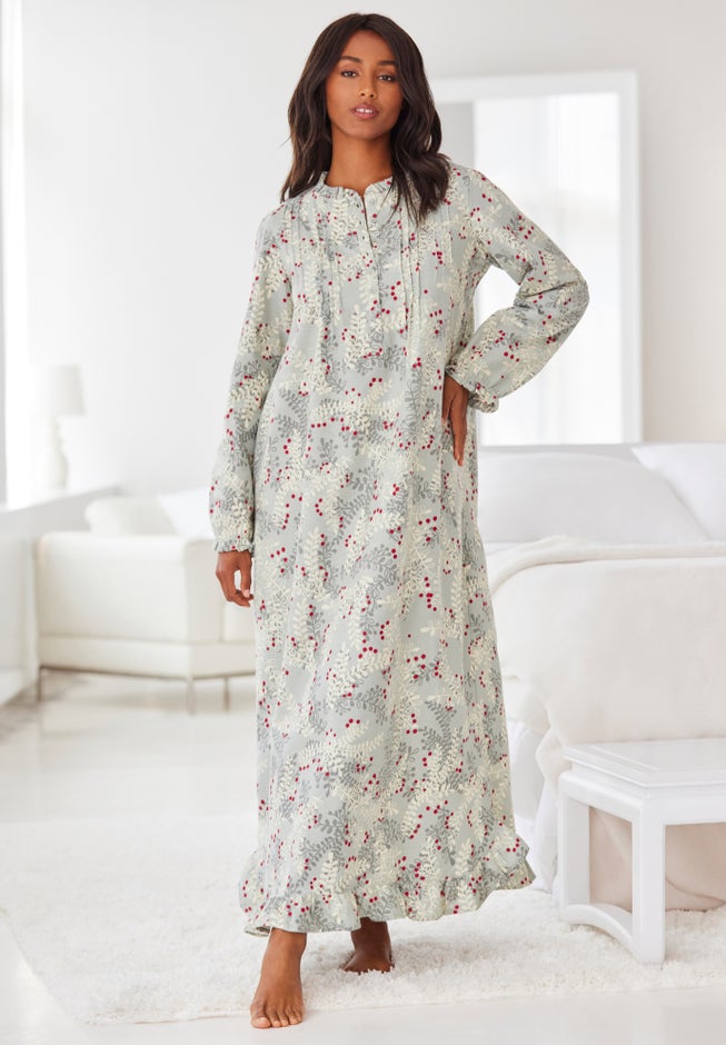 Long Flannel Nightgown image number 6
