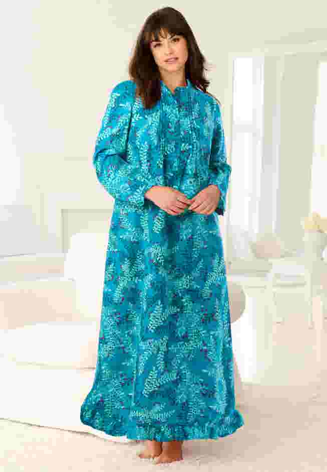 Long Flannel Nightgown  image number 4
