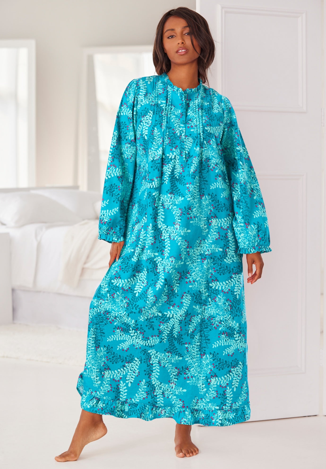 Long Flannel Nightgown image number 0