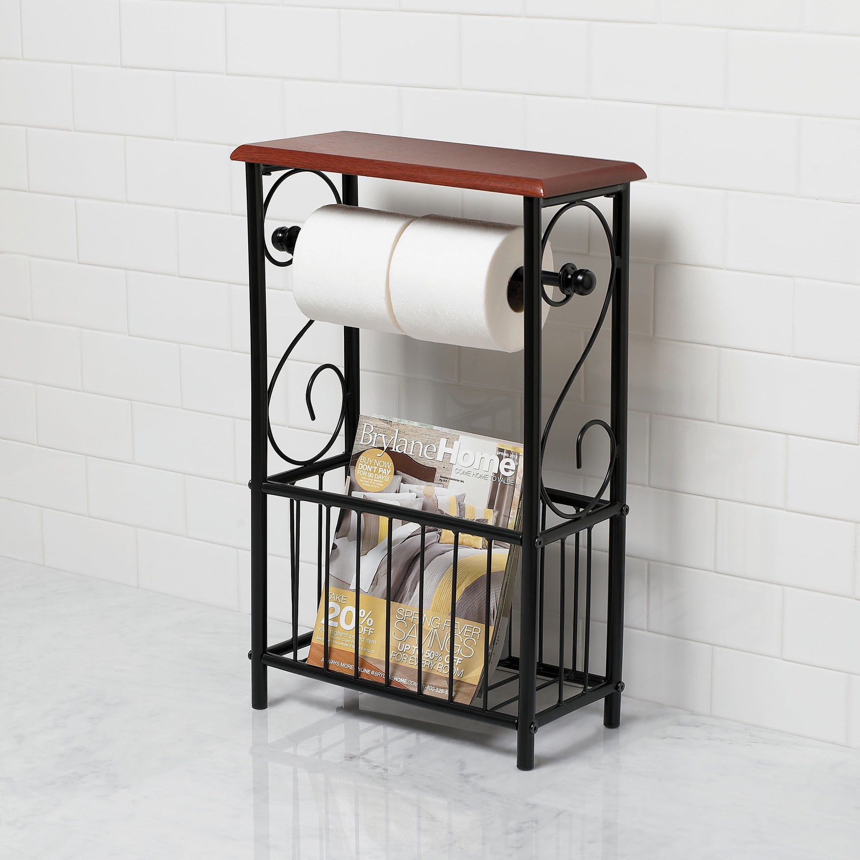 Scroll Toilet Paper & Magazine Holder image number 0