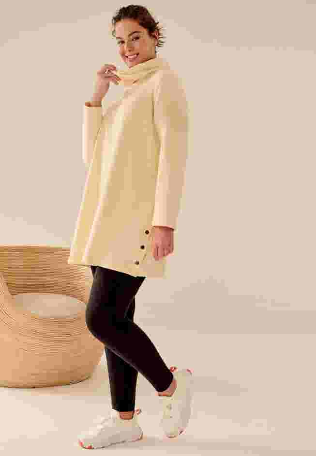 Side Snap Cowl Neck French Terry Sweatshirt Tunic image number 1