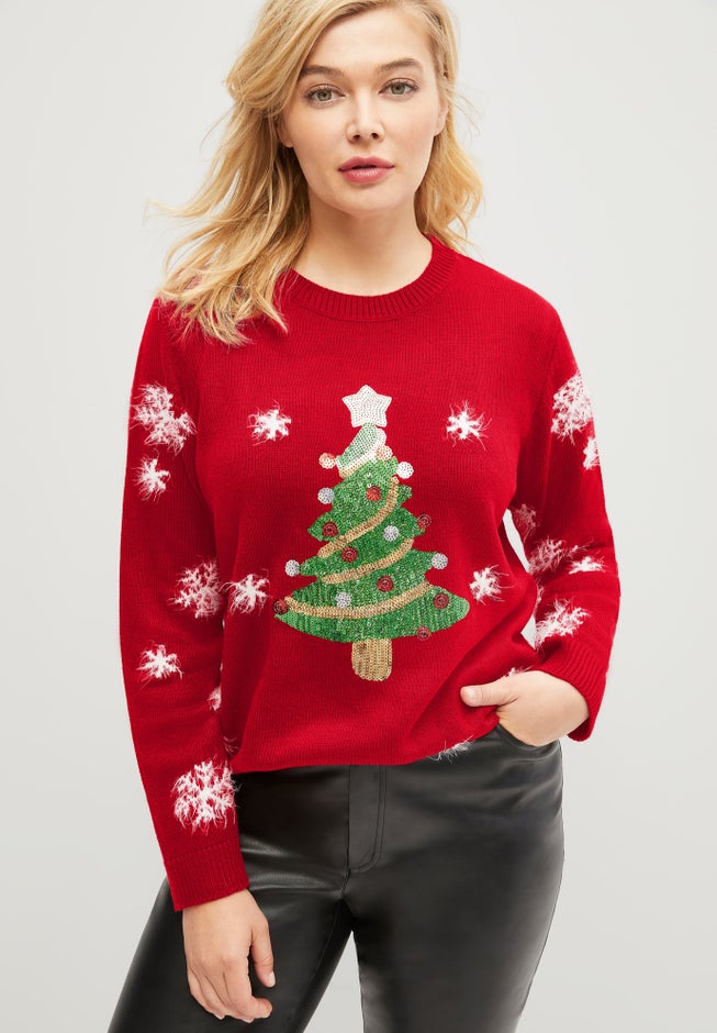Embellished Holiday Pullover Sweater image number 0