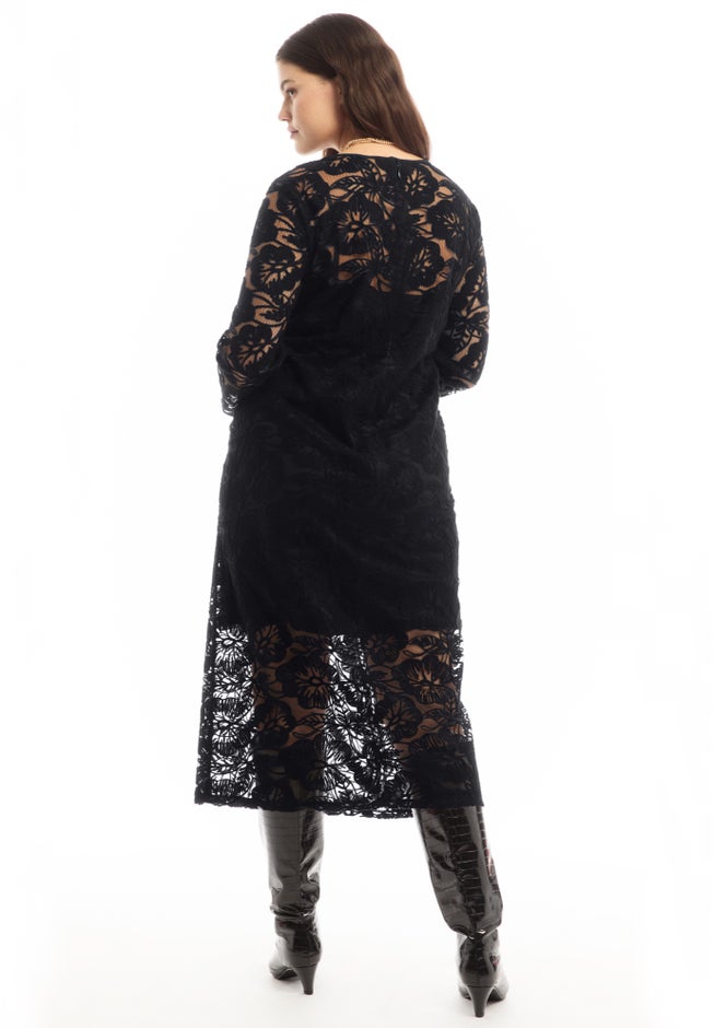 Lined Lace Column Midi Dress image number 1