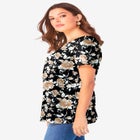 Plus Size Cotton Ultimate Swing Tee with Keyhole Back image number null