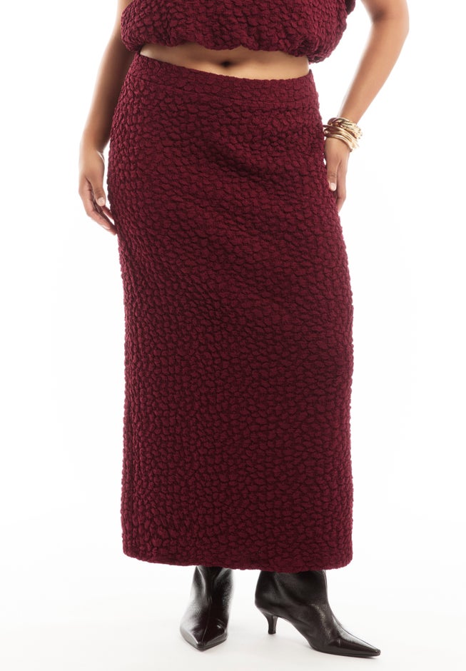 Textured Knit Column Midi Skirt image number 3