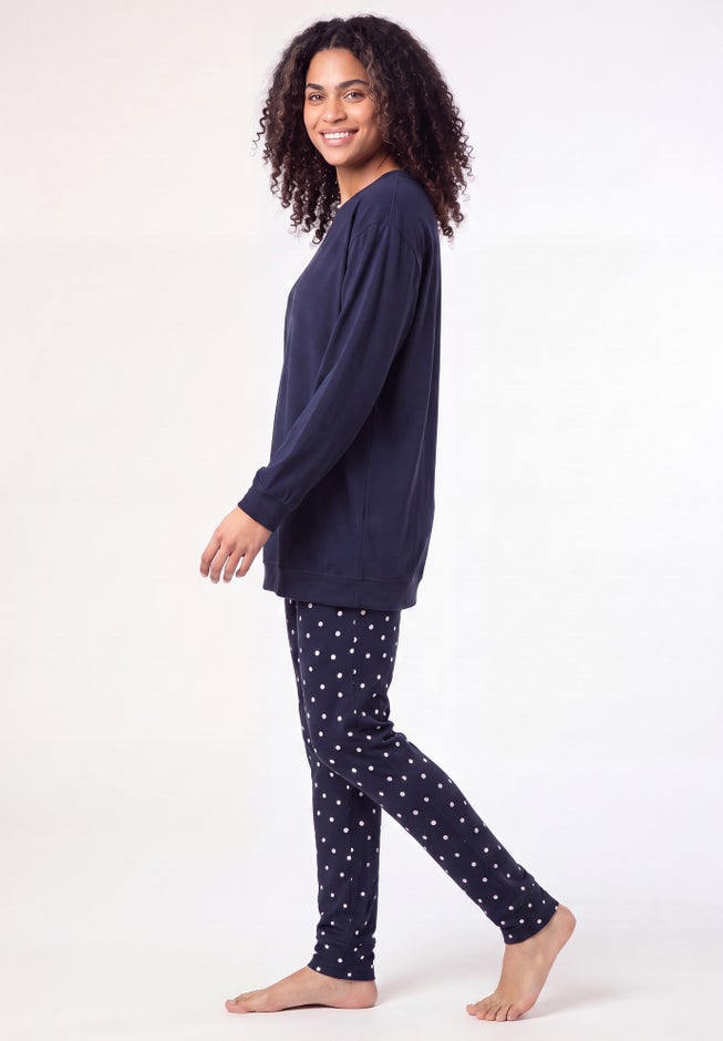 Cotton Spandex Tunic and Legging 2-Piece Pajama Set image number 2