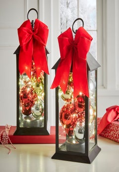 12"H LED Ornament Lanterns, Set of 2
