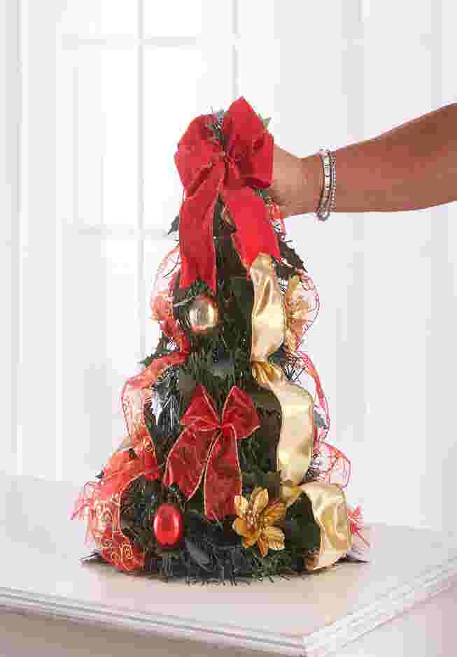 Fully Decorated Pre-Lit 2’ Pop-Up Tabletop Christmas Tree image number 1