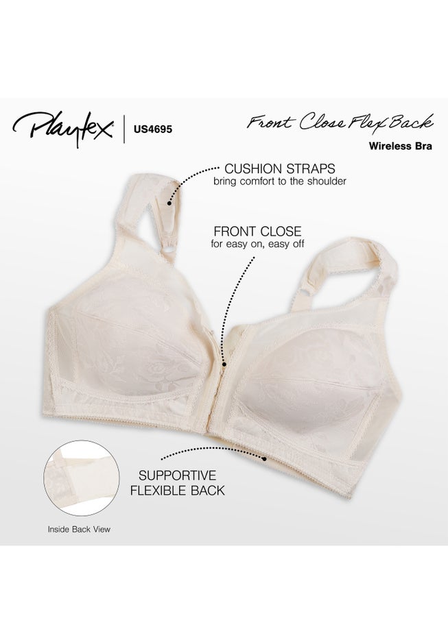 Playtex® 18 Hour Front-Close Wireless Bra with Flex Back 4695 image number 4