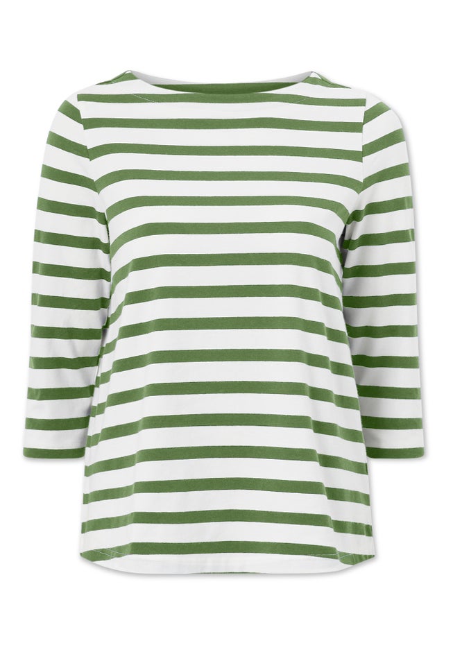 Stretch Knit Scoop Neck 3/4 Sleeve Top image number 2