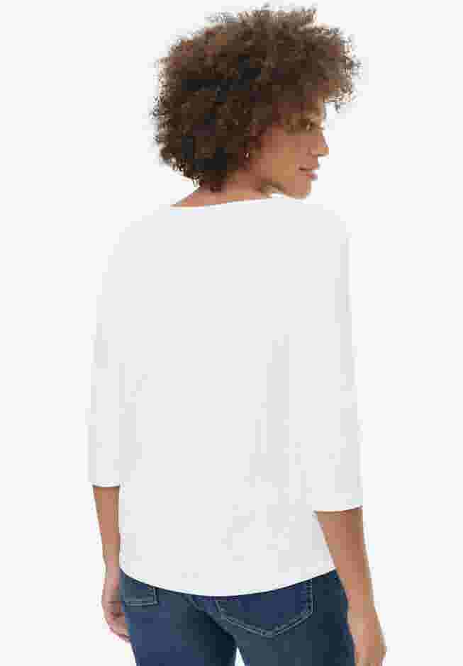 Boatneck Tee With Three-Quarter Sleeves image number 1