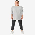 French Terry Sweatshirt Tunic with Shirttail Hem image number null