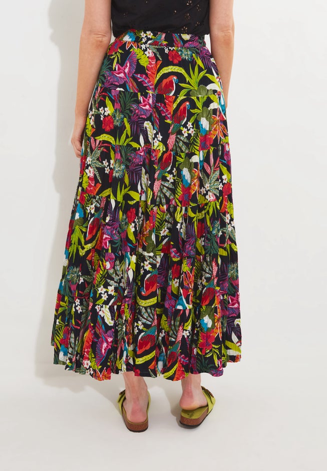 Tiered Crinkle Maxi Skirt image number null