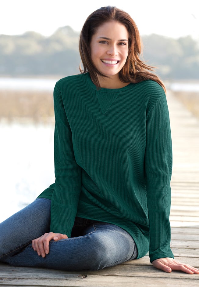 Ultra Soft Waffle Thermal Sweatshirt image number 3