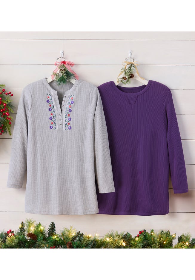 Ultra Soft Waffle Thermal Sweatshirt image number 6