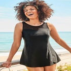 Mesh High Neck Swimdress image number null