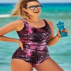 Chlorine Resistant Spliced Tank One Piece Swimsuit image number 0