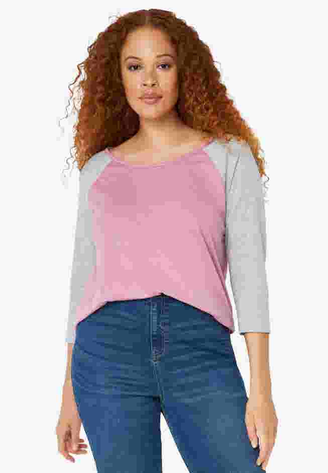 Colorblock 3/4 Sleeve Tee image number 0