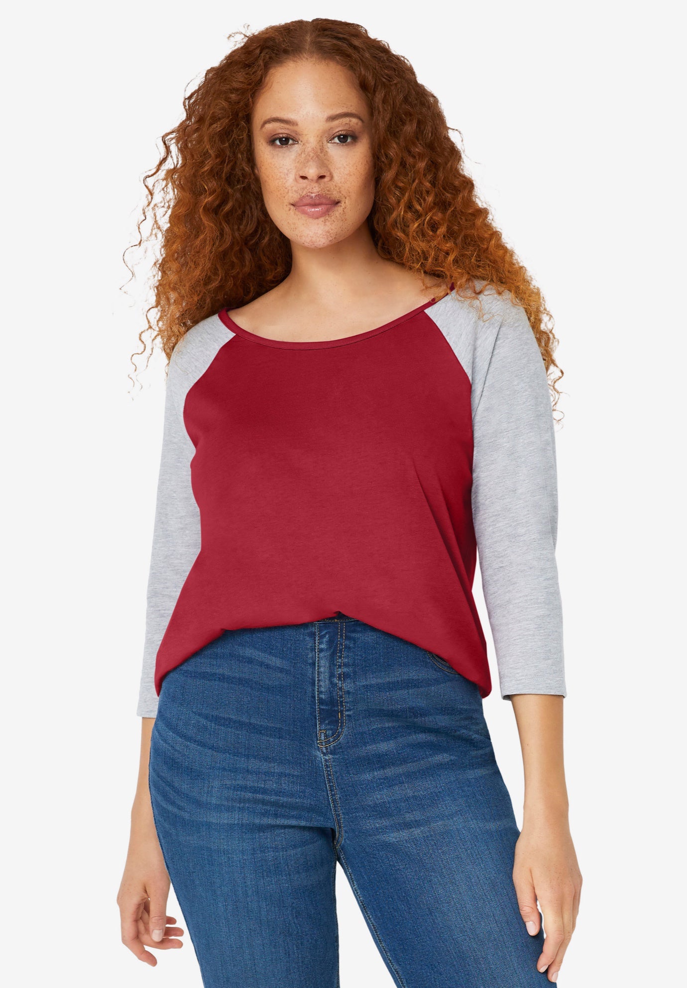 Colorblock 3/4 Sleeve Tee image number 0