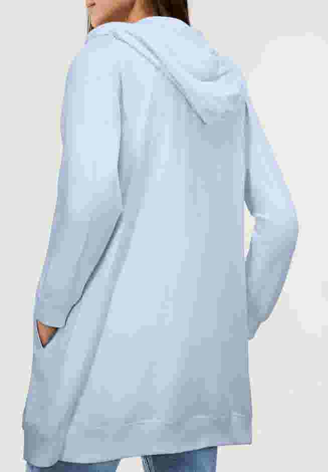 French Terry Long Zip Front Hoodie image number 1