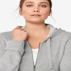 French Terry Long Zip Front Hoodie image number null