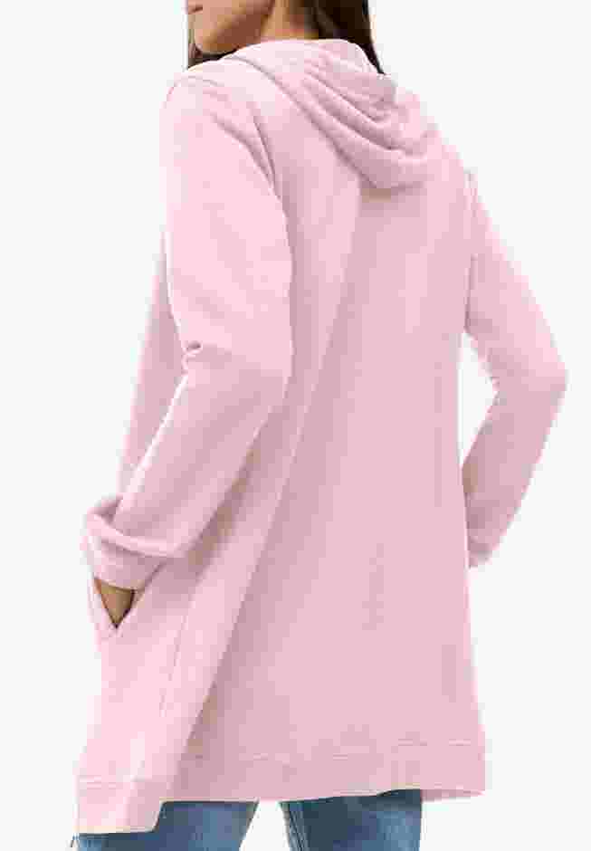 French Terry Long Zip Front Hoodie image number 1