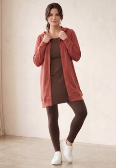 Ellos Studio French Terry Long Sleeve Zip-Front Tunic Hoodie