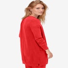 V-Neck Button-Front 100% Cotton Boyfriend Cardigan image number 1