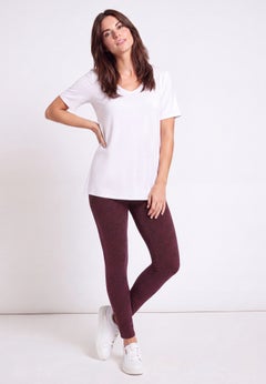 Cotton Spandex Elastic Waist Full Length Leggings