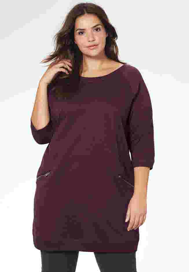 French Terry Zip Pocket Tunic image number 0